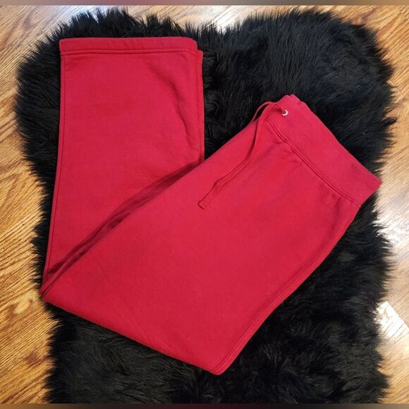 St. John's Bay Active Straight Leg Fleece Sweat Pants Red Size L - Picture 6 of 6